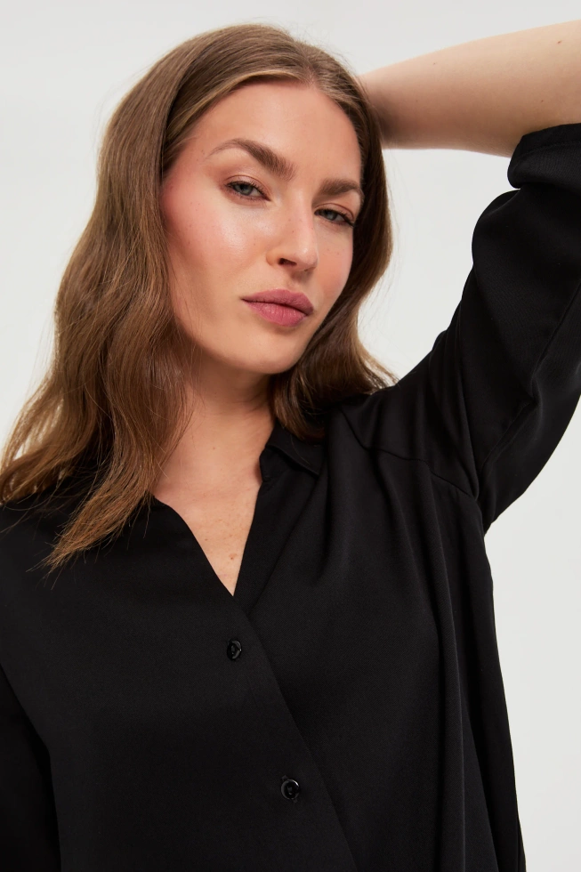 Koszula z wiskozy czarna