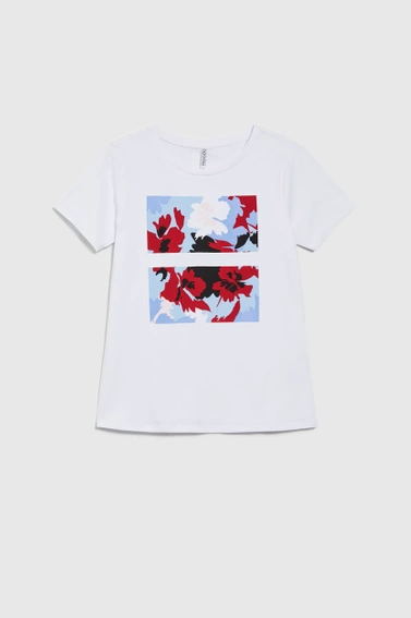 Bawełniany t-shirt z nadrukiem biały