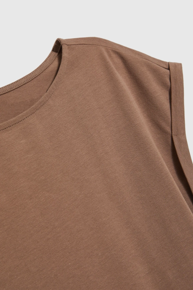 Bawełniany t-shirt beżowy