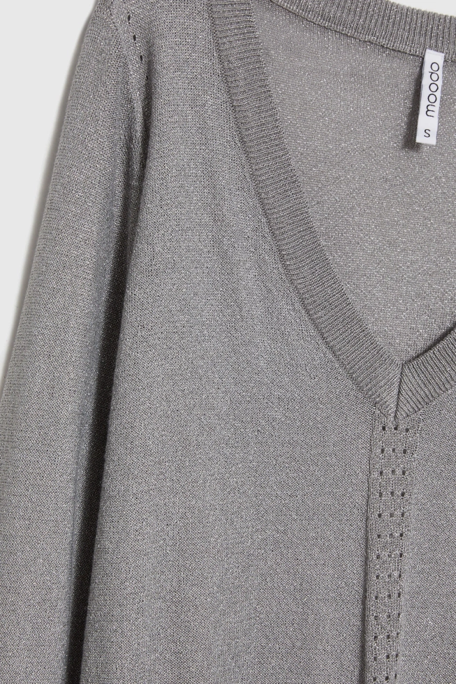 Sweter z metaliczną nitką szary
