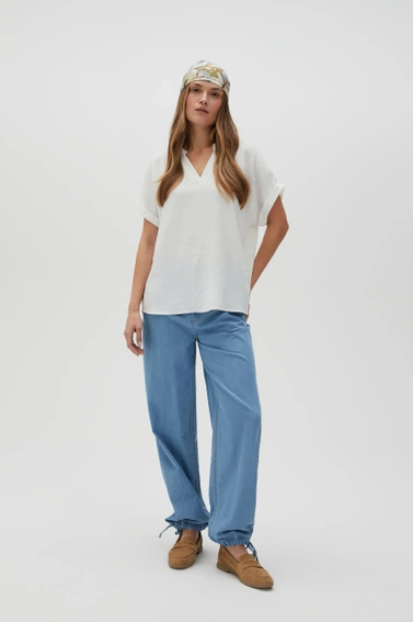 Koszula z krótkimi rękawami biała