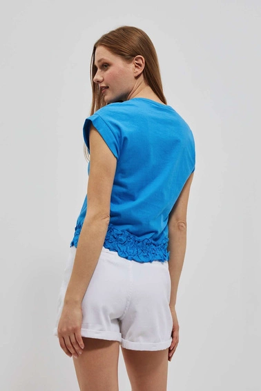 Gładka bluzka lazurowa