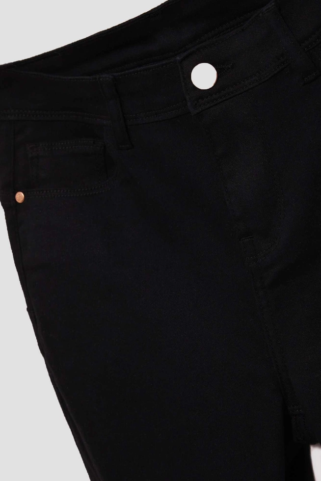 Jeansy skinny z postrzępionymi nogawkami push up czarne