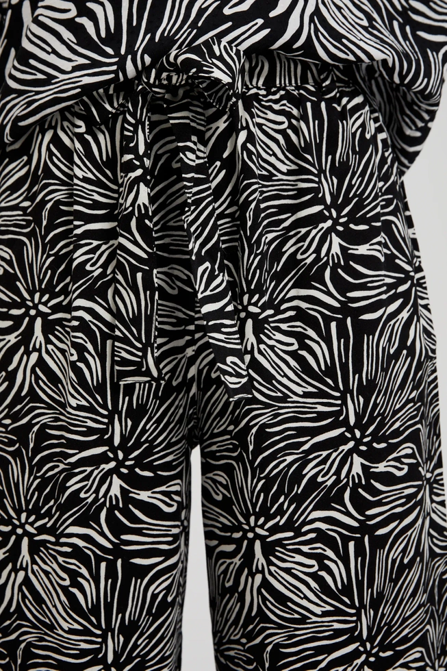 Spodnie kuloty z wzorem czarne