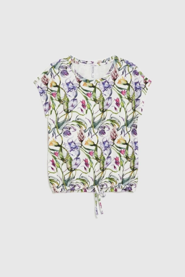 Bluzka w kwiaty biała