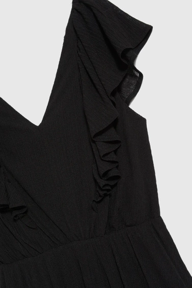 Sukienka z falbanką maxi czarna