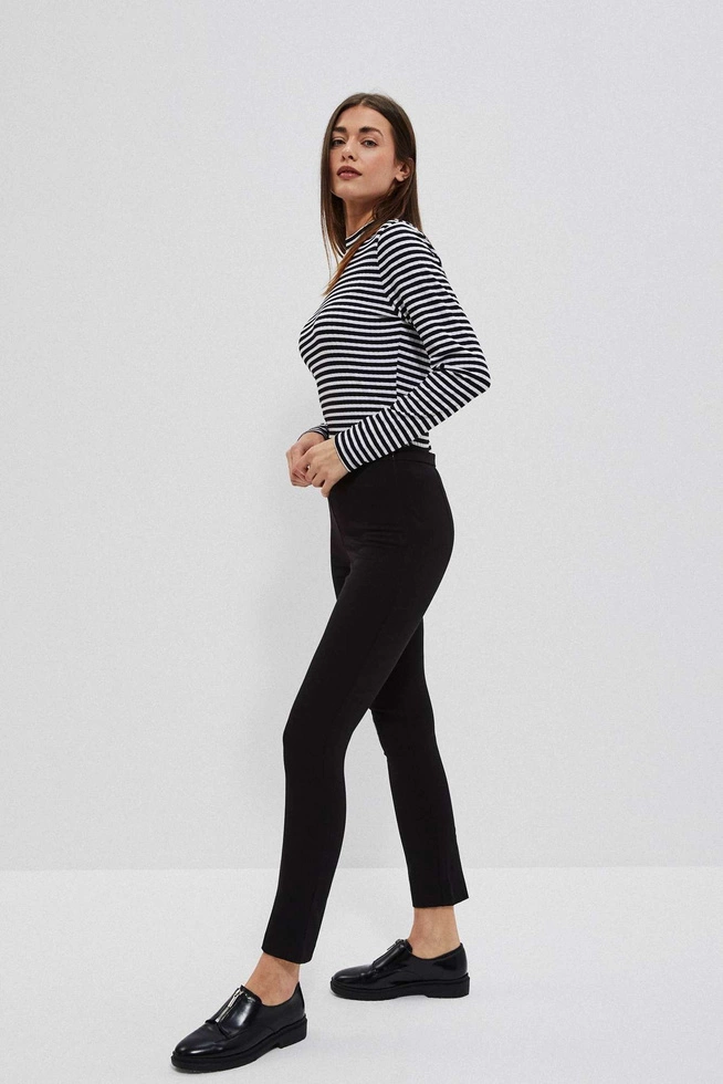 Gładkie spodnie o długości 7/8 czarne