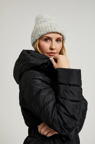 Czapka z dodatkiem wełny szara