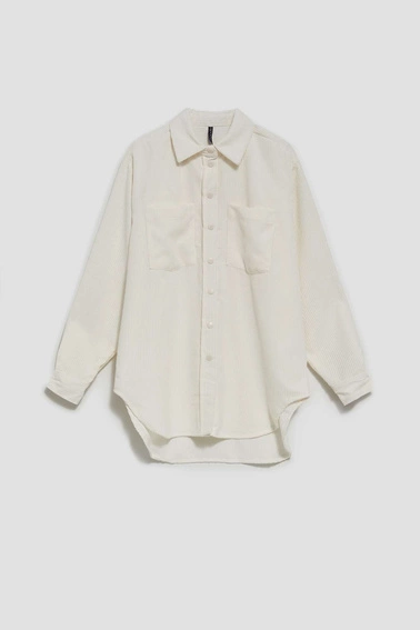 Sztruksowa koszula perłowa