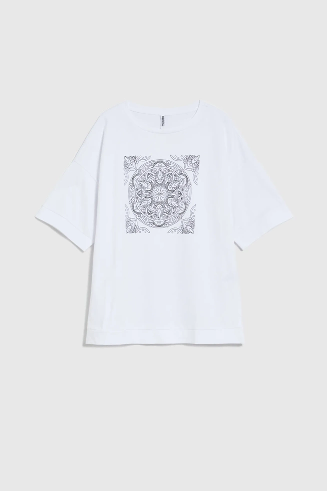 Bluzka z nadrukiem biała