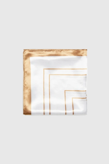 Apaszka z geometrycznym wzorem biała