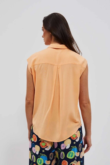 Koszula z kieszonką brzoskwiniowa