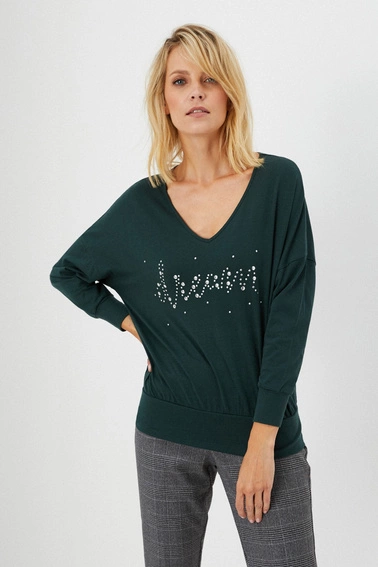 Bawełniana bluzka z aplikacją