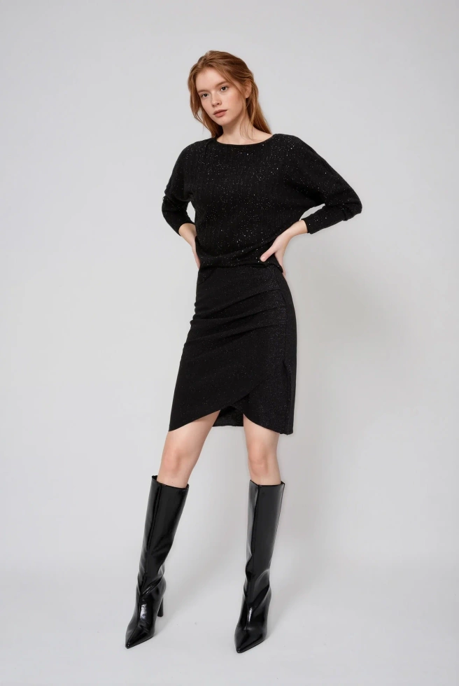 Spódnica z marszczeniem czarna