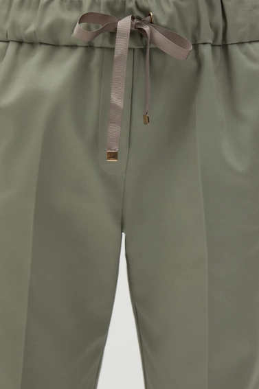 Spodnie z prostymi nogawkami w kant oliwkowe