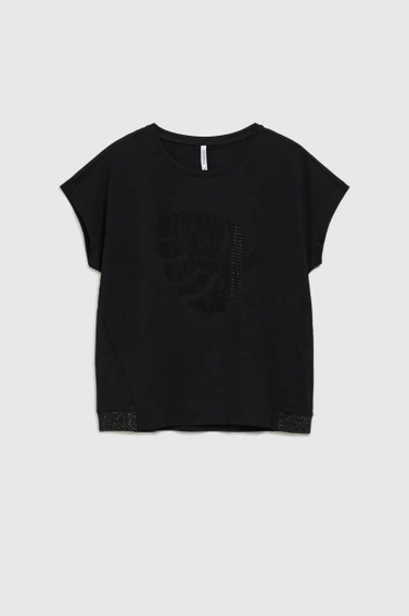 Bluzka z aplikacją czarna