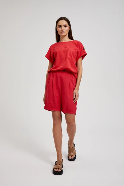 Wiskozowe szorty czerwone