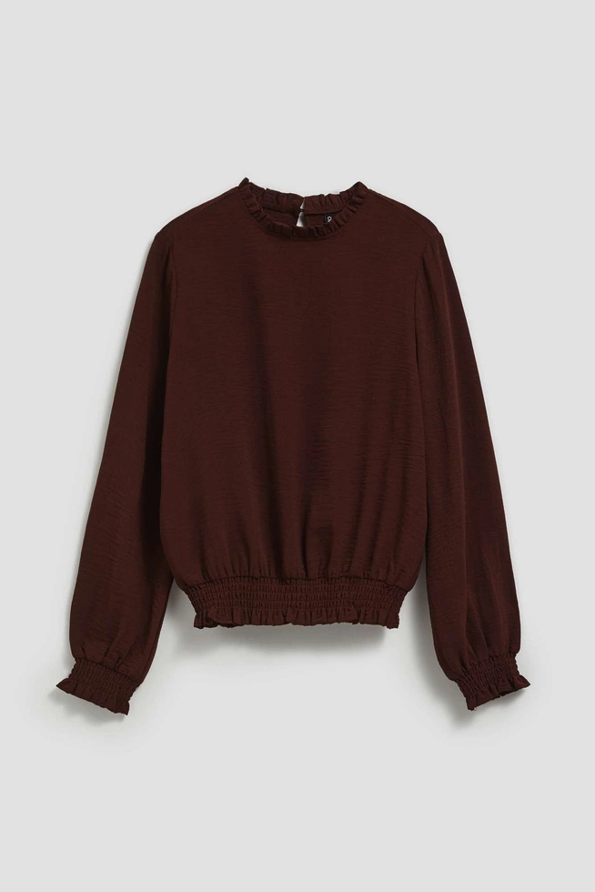 Gładka koszula brązowa