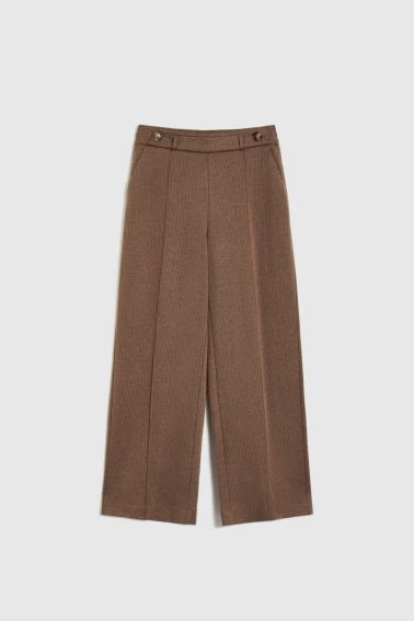 Spodnie z szerokimi nogawkami brązowe