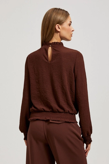 Gładka koszula brązowa