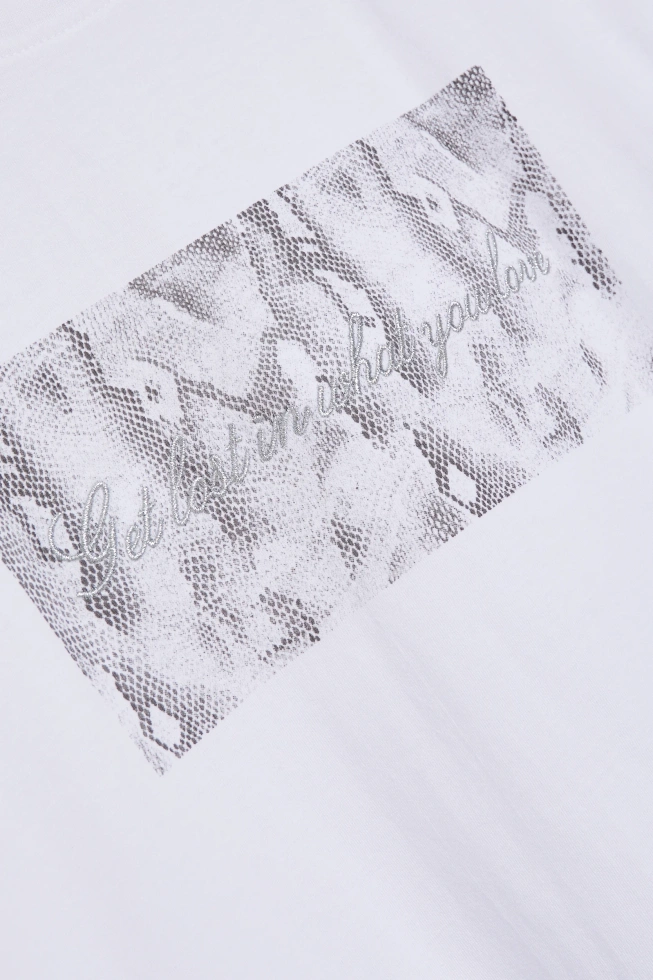 Bawełniany t-shirt z nadrukiem biały