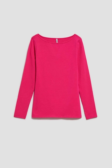 Dopasowana bluzka z długimi rękawami fuksjowa