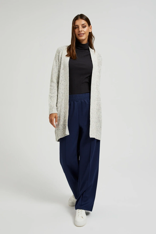 Kardigan o długość do połowy uda beżowy