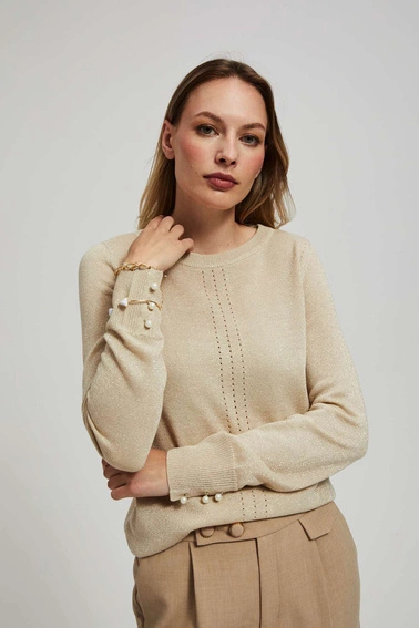 Sweter z ażurowym zdobieniem  