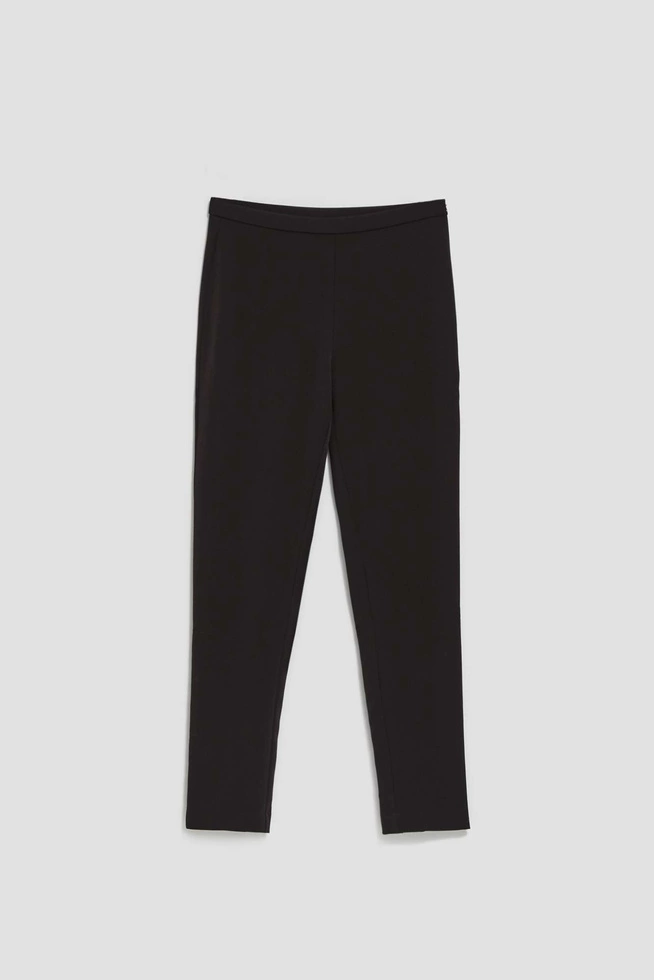 Gładkie spodnie o długości 7/8 czarne