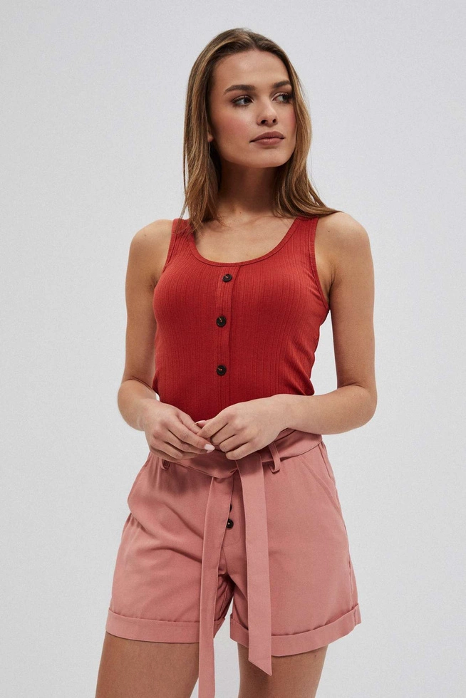 Gładkie szorty z wiązaniem ceglaste