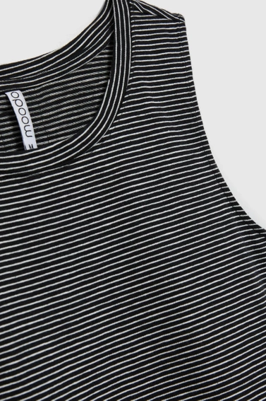 Bawełniany top w paski czarny