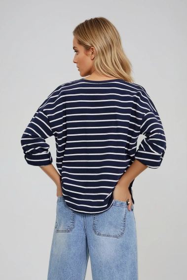 Bluza w paski granatowa