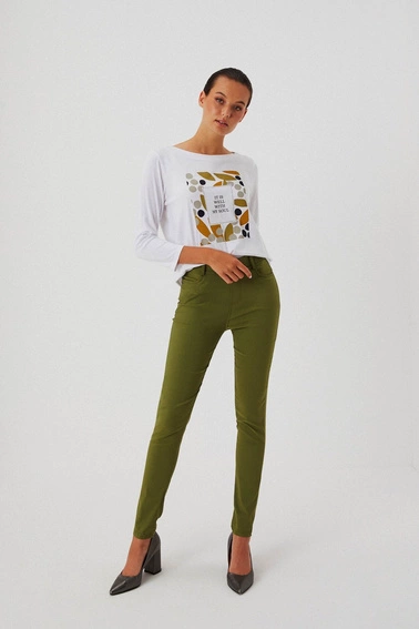 Spodnie rurki z wysokim stanem