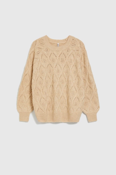 Sweter z długimi rękawami beżowy