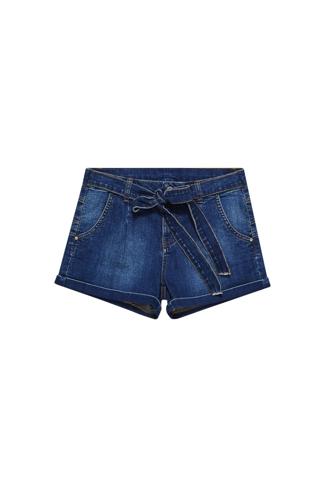 Szorty jeansowe z wiązaniem