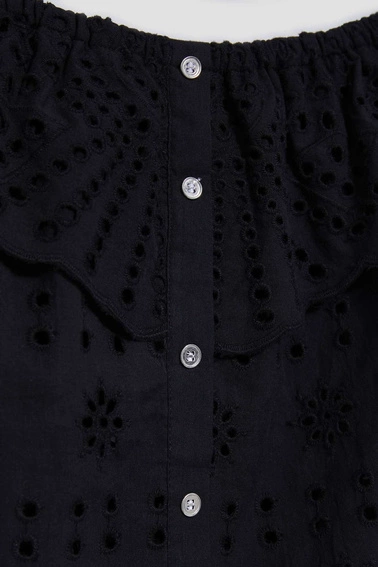 Ażurowa koszula czarna