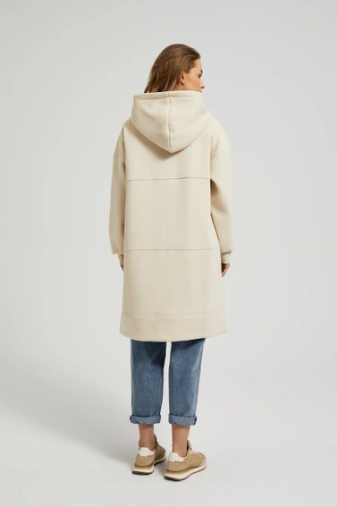 Bluza oversize z kapturem beżowa