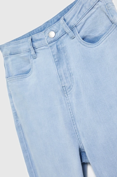 Jeansy z prostą nogawką niebieskie bawełniane 