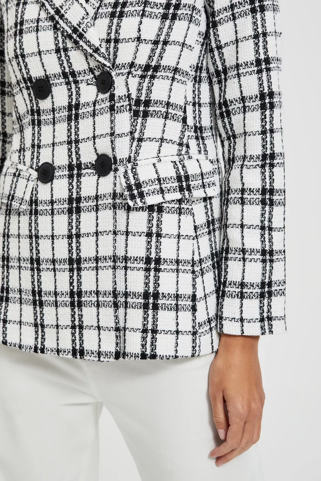 Dwurzędowa marynarka czarno-biała