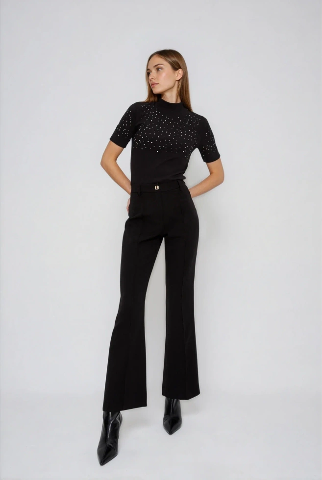 Bluzka z krótkimi rękawami czarna