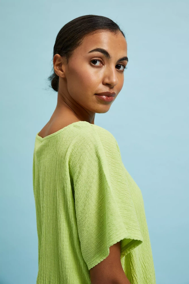 Bluzka z okrągłym dekoltem zielona