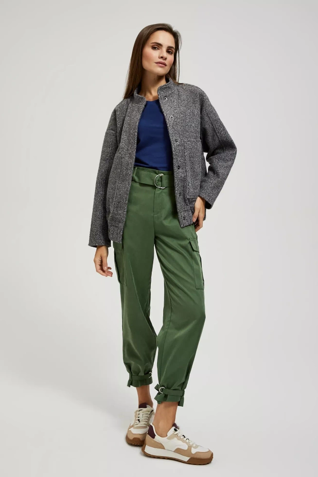 Kurtka wiosenna zapinana na zamek szara