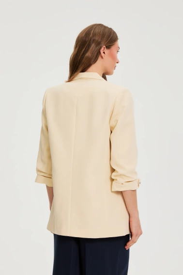 Marynarka z marszczonymi rękawami żółta 