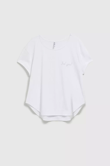 Bluzka z napisem biała
