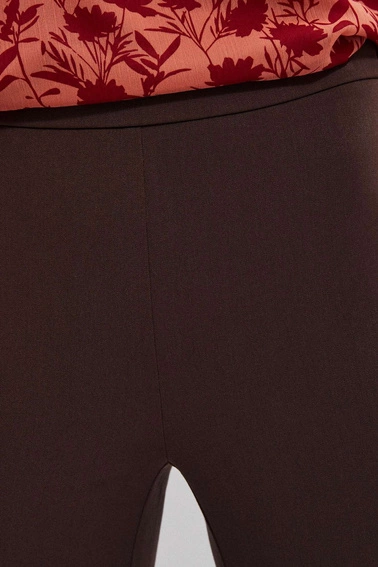 Gładkie spodnie kasztanowe