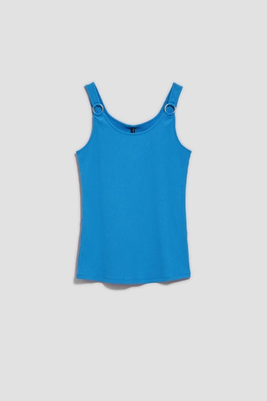 Prążkowany top lazurowy