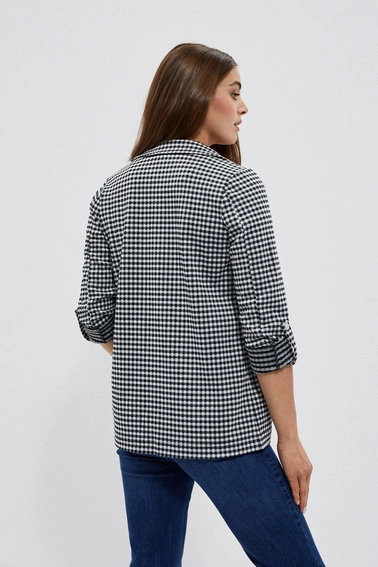 Marynarka w drobną kratę czarno-biała