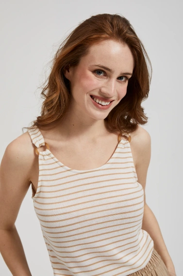 Bluza top w paski biała