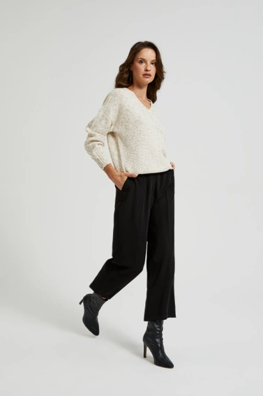 Spodnie z nogawkami w kant czarne