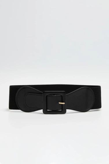 Pasek z elastyczną gumą czarny